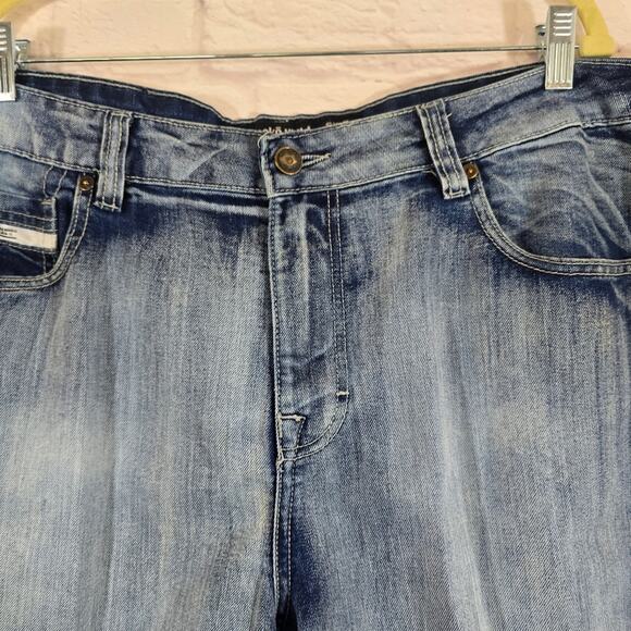W Ecko Unltd. Y2K Vintage Baggy Blue Denim Shorts Mens Size 36 Rhino Hip Hop - Picture 4 of 11
